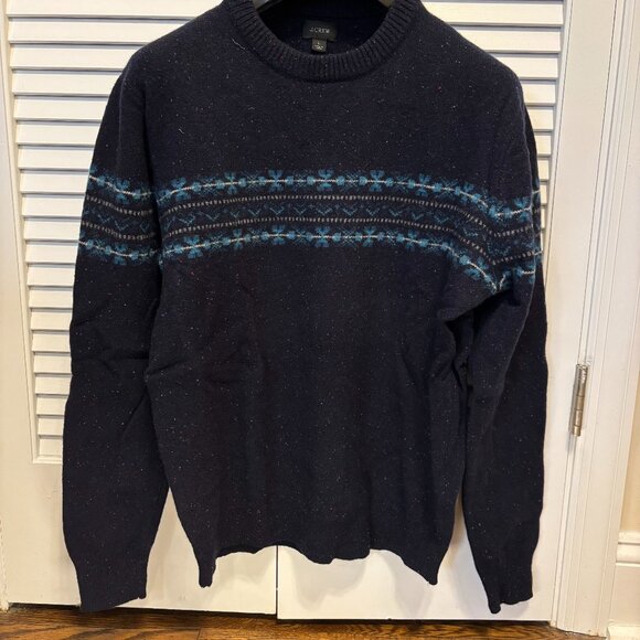 Jcrew Navy Wool Sweater size Large - Picture 1 of 2